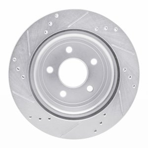Chevrolet Cobalt Brake Rotor (1) - Rear Right - R1 Concepts - Drilled & Slotted - Silver - `08-`10